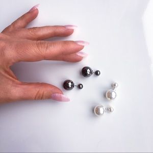 Bundle of front and back pearl bauble studs